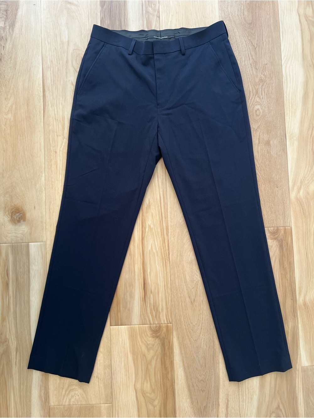 Calvin Klein Men's Black Dress Pants Flat Front Tapered 32x30
